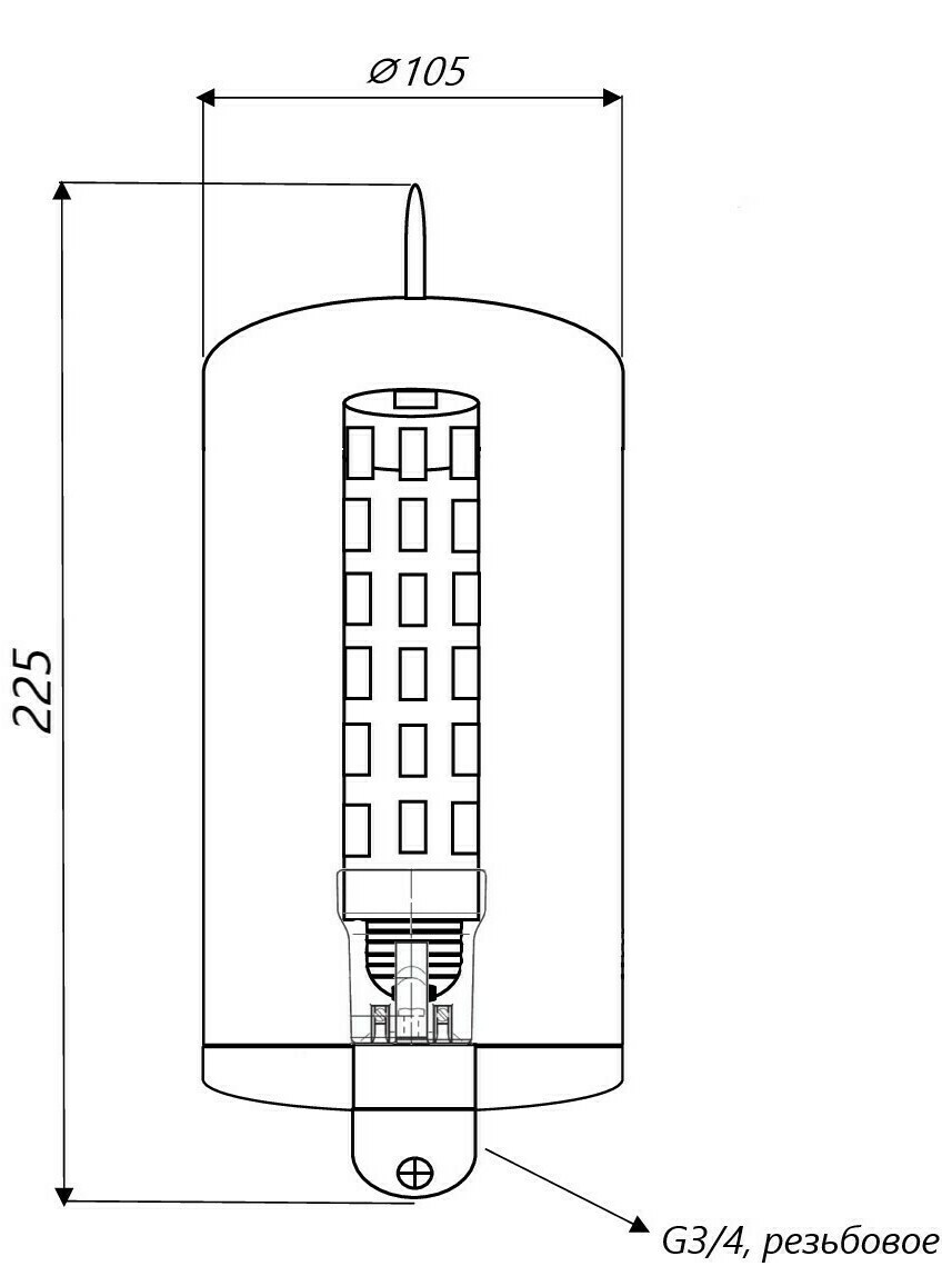 Конструкция ЗОМ-ПК >10кд, тип «А», 220V AC, IP65 Конструкция ЗОМ-ПК >10кд, тип «А», 220V AC, IP65