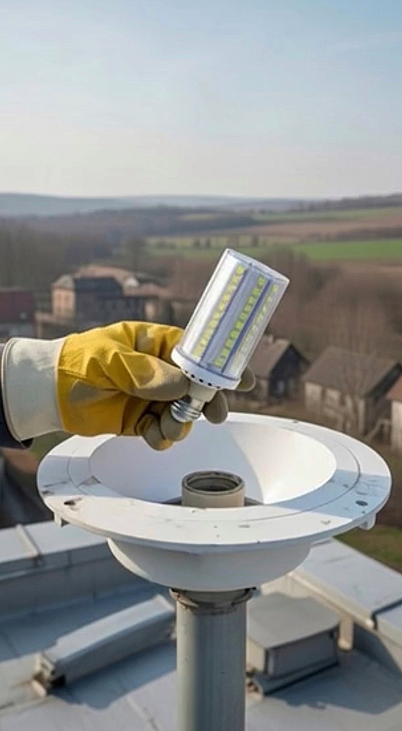 Бытовая лампа в заградительном огне Бытовая лампа в заградительном огне